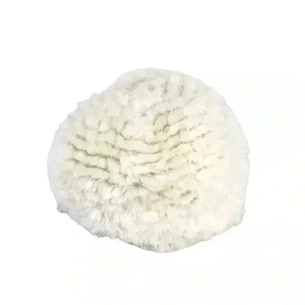VINTAGE HAT HANSEN FAUX FUR WHITE WINTER MADE IN THE USA ADJUSTABLE CAP